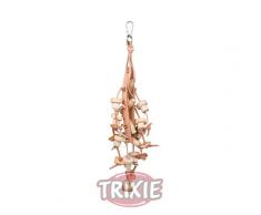 Trixie Juguete de madera con cintas de cuero, 40 cm