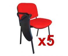 Hjh Lote 5 Sillas de Confidente MOBY con PALA escritura en rojo