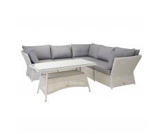 Rotin Design Conjunto de poliratán (ratán sintético) blanco LEEDS (Blanc)
