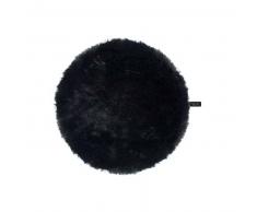 Alfombra pelo largo shaggy Whisper Negro ø 200 cm redondo - Alfombra suave para salon y dormitorio