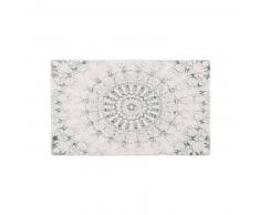 benuta Alfombrilla de baño Luis Beige/Turquesa 60x100 cm - Alfombra para cuarto de baño