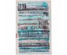 benuta Alfombra de tejido plano Stay Azul 195x285 cm - Alfombra lisa para cocina, corredor y pasillo - fácil de limpiar
