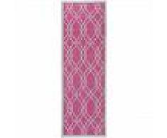 benuta Alfombra de pasillo exterior Cleo Fucsia 80x240 cm - Alfombra para terraza, balcón y jardin