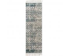 Alfombra pelo corto de pasillo Bela Beige/Azul 80x240 cm - Alfombra diseño moderno para salon