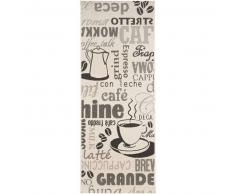 benuta Alfombra de cocina Cafe Beige 80x200 cm - Alfombra fácil de limpiar