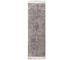 Alfombra pelo corto de pasillo Bela Gris/Beige 80x240 cm - Alfombra diseño moderno para salon