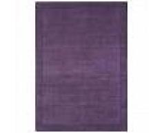 Alfombra de lana Uni Morado ø 160 cm redondo - Alfombra natural para dormitorio y salon