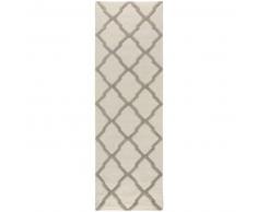 Alfombra de lana de pasillo Windsor Gris 80x240 cm - Alfombra natural para dormitorio y salon