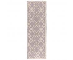 Alfombra de lana de pasillo Windsor Morado 80x240 cm - Alfombra natural para dormitorio y salon