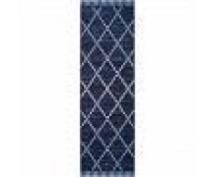 benuta Alfombra de pasillo exterior Vora Azul 80x150 cm - Alfombra para terraza, balcón y jardin