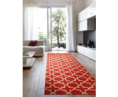 benuta Alfombra pelo corto de pasillo Arabesque Naranja 80x240 cm - Alfombra diseño moderno para salon
