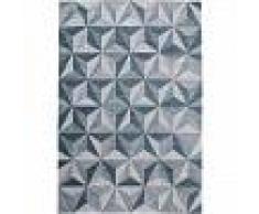 Alfombra de tejido plano Frencie Azul/Gris 200x285 cm - Alfombra lisa para cocina, corredor y pasillo - fácil de limpiar