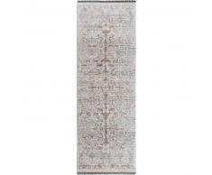 benuta Alfombra pelo corto de pasillo Ian Gris/Azul 80x240 cm - Alfombra diseño moderno para salon