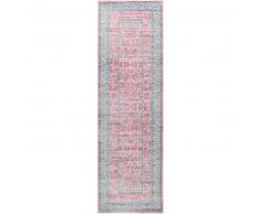 Alfombra pelo corto de pasillo Visconti Gris/Fucsia 70x240 cm - Alfombra diseño moderno para salon