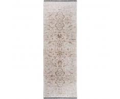 Alfombra pelo corto de pasillo Ian Marrón/Gris 80x240 cm - Alfombra diseño moderno para salon