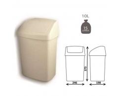 Papelera blanca de 10L con tapa basculante