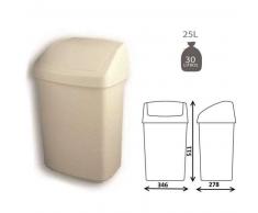 Papelera blanca de 25L con tapa basculante