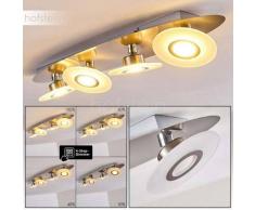 Croghan Lámpara de Techo LED Acero inoxidable, 4 luces - 350 Lumen - Moderno/Diseño/Industrial/vivienda Juvenil - Zona interior - 3000 Kelvin - 3 o 6 días laborables .