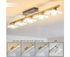 Kolari Lámpara de Techo LED Níquel-mate, Cromo, 5 luces - 1750 Lumen - Moderno - Zona interior - 3000 Kelvin - 4 - 8 días laborables .