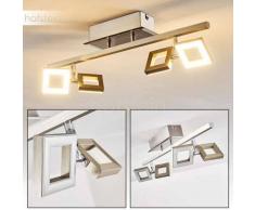 Paul Neuhaus TWINS Lámpara de techo LED Acero inoxidable, 4 luces - 230 Lumen - Moderno/Diseño/vivienda Juvenil - Zona interior - 3000 Kelvin - 6 o 10 días laborables .