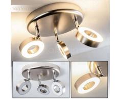 Habo Lámpara de Techo LED Níquel-mate, 3 luces - 1200 Lumen - Moderno - Zona interior - 3000 Kelvin - 4 - 8 días laborables .