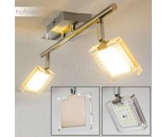 Kiruna Lámpara de Techo LED Níquel-mate, Cromo, 2 luces - 840 Lumen - Moderno - Zona interior - 3000 Kelvin - 4 - 8 días laborables .