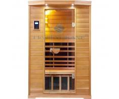 Sauna Infrarrojos 2 personas LUJO NanoCarbono y madera de Hemlock de Canada