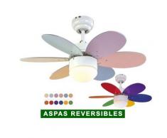 Sulion Ventilador De Techo Con Luz Sulion 075165 Rainbow Colour Multicolor-Brillo O Multicolor-Mate/blanco