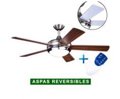AireRyder Ventilador De Techo Con Luz Aireryder Fn75539 Ursa Nogal O Plata/ Níquel Satinado