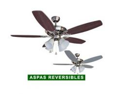 Sulion Ventilador De Techo Con Luz Sulion 072619 Stroke Gris O Nogal/níquel Satinado
