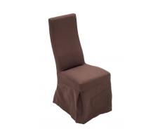 CLP Silla de comedor Borkum con cubierta de tela, marrón marrón, altura del asiento