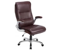 CLP Silla de oficina Villach XXL tapizado de cuero sintético, burdeos burdeos, altura del asiento