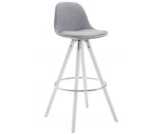 CLP Taburete Franklin en tela con soporte redondo en blanco, gris gris, altura del asiento