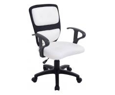 CLP Silla de oficina Einstein para niños negro/blanco, soporte plastico, altura regulable 43 - 50 cm