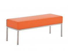 CLP Banco Lamega 3 plazas, tapizado cuero sintético, naranja naranja, altura del asiento