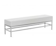 CLP Banco Tulip de 4 plazas, tapizado de tela, blanco blanco, altura del asiento