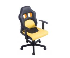 CLP Silla de oficina Fun para niños negro/amarillo, soporte plastico, altura regulable 42 - 52 cm