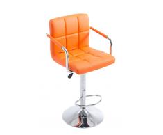 CLP Taburete de bar Lucy V2, naranja naranja, altura del asiento