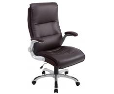CLP Silla de oficina Villach XXL tapizado de cuero sintético, marrón marrón, altura del asiento