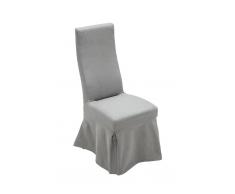 CLP Silla de comedor Borkum con cubierta de tela, gris gris, altura del asiento