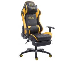 CLP Silla de oficina XL Racing modelo Shift con reposapiés, negro/amarillo negro/amarillo, altura del asiento
