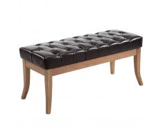 CLP Banco Ramses tapizado de cuero sintético, soporte de madera en color claro envejecido 100 marrón, soporte madera, altura del asiento 46 cm