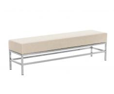 CLP Banco Tulip de 4 plazas, tapizado de tela, crema crema, altura del asiento