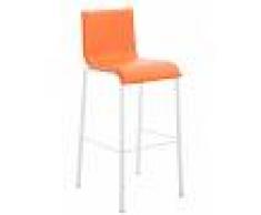 CLP Taburete Avola con Base de Metal Blanco, naranja naranja, altura del asiento