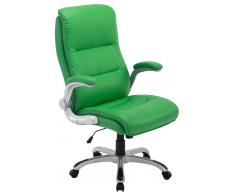CLP Silla de oficina Villach XXL tapizado de cuero sintético, verde verde, altura del asiento
