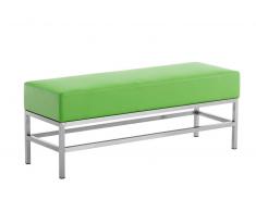 CLP Banco Tulip de 3 plazas, tapizado de cuero sintético, verde verde, altura del asiento