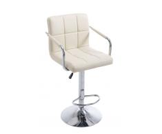 CLP Taburete de bar Lucy V2, crema crema, altura del asiento