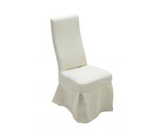 CLP Silla de comedor Borkum con cubierta de tela, blanco blanco, altura del asiento