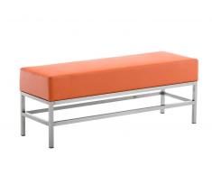 CLP Banco Tulip de 3 plazas, tapizado de cuero sintético, naranja naranja, altura del asiento