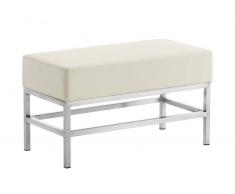 CLP Banco Tulip de 2 plazas, tapizado de cuero sintético, crema crema, altura del asiento